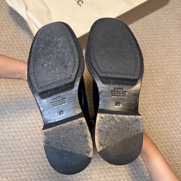 SALE🔥 Authentic APC Charlie Knee-High Boots in Black Shiny Leather - Picture 6 of 6